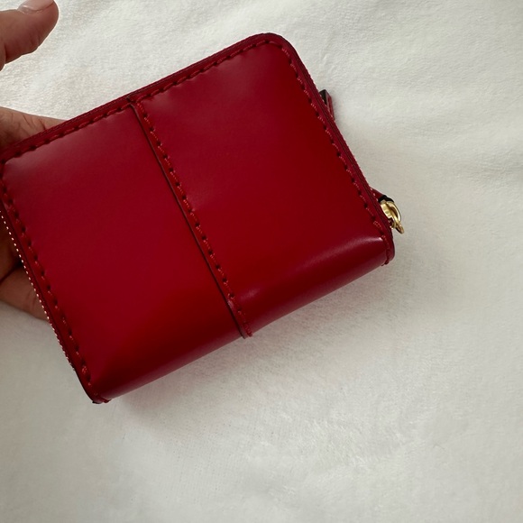 Tory Burch McGraw Red Spazzolatto Bifold Wallet - Picture 3 of 6